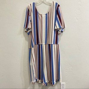 LULAROE Plus Size Simply Comfortable striped romper playsuit onesie sz 3XL